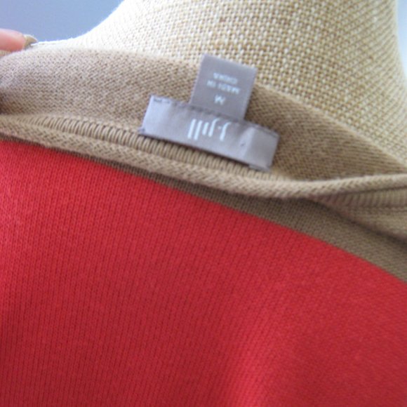J Jill Camel and Orange Striped Sweater - Picture 4 of 4
